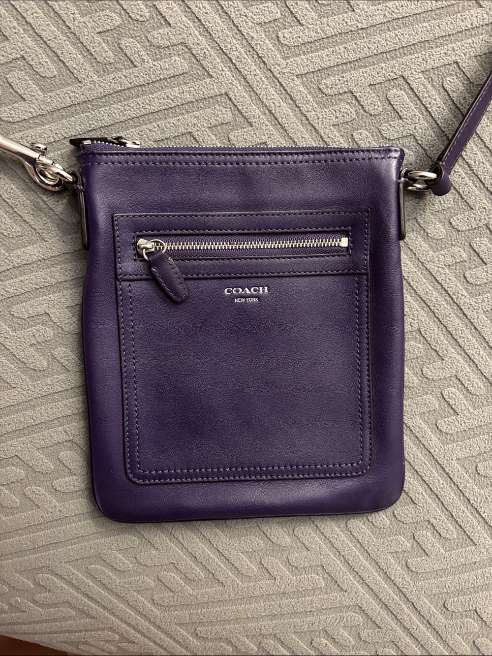 Coach Deep Purple Leather Crossbody Bag